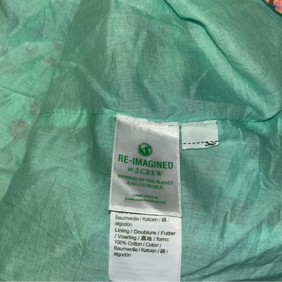 Jcrew Printed V-Neck Smocked Midi Dress Fresh Spearmint Floral Print size 2 - Picture 3 of 7